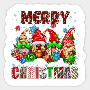 Merry Christmas Gnome Family Funny Xmas Tree Women Men Kids Sticker